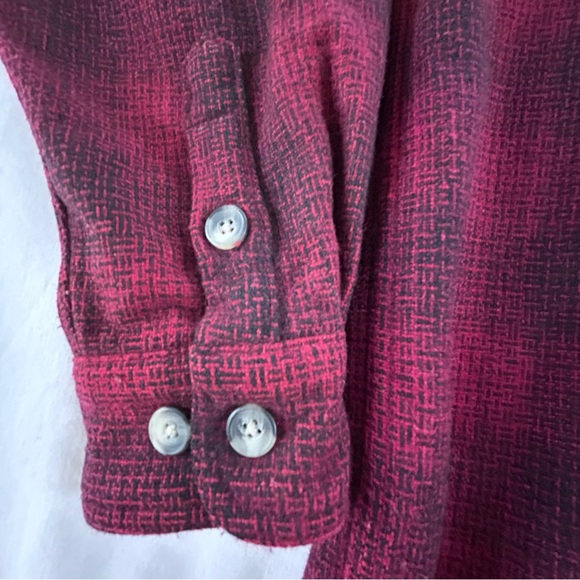 Vintage Eddie Bauer Men’s L 90s Red Plaid WOOL Blend L/S Shirt Shacket - Picture 4 of 8